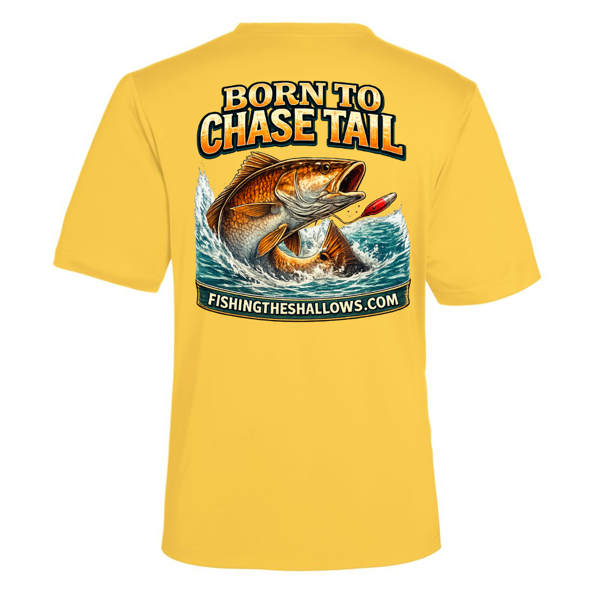 Born To Chase – Men's Short Sleeve — Campus Gold — Back
