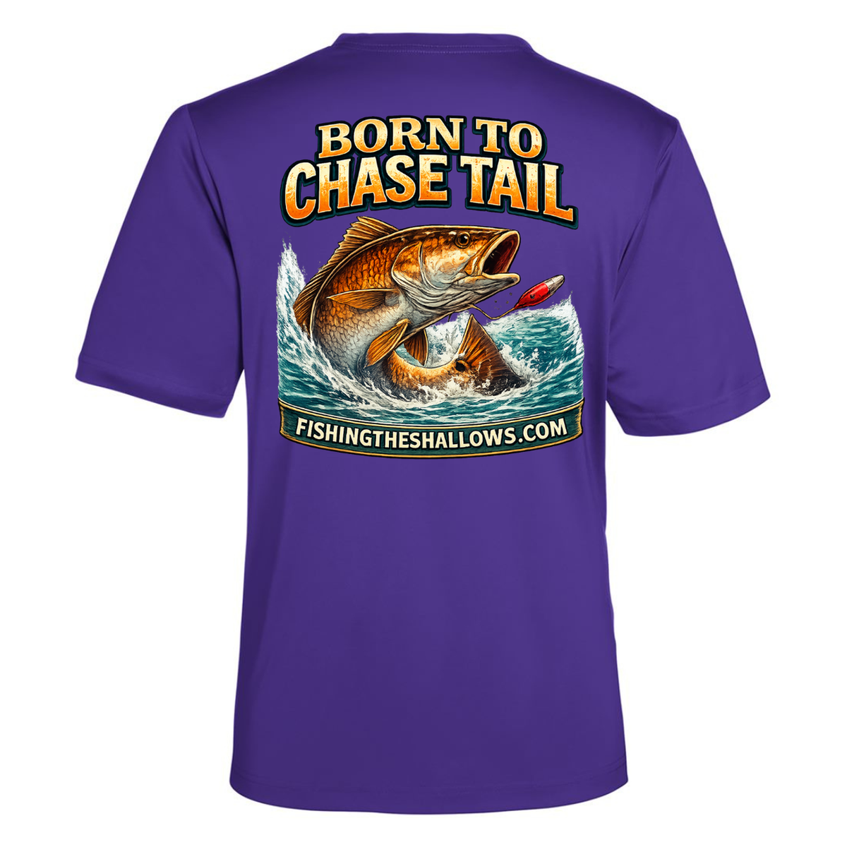 Born To Chase – Men's Short Sleeve — Campus Purple — Back