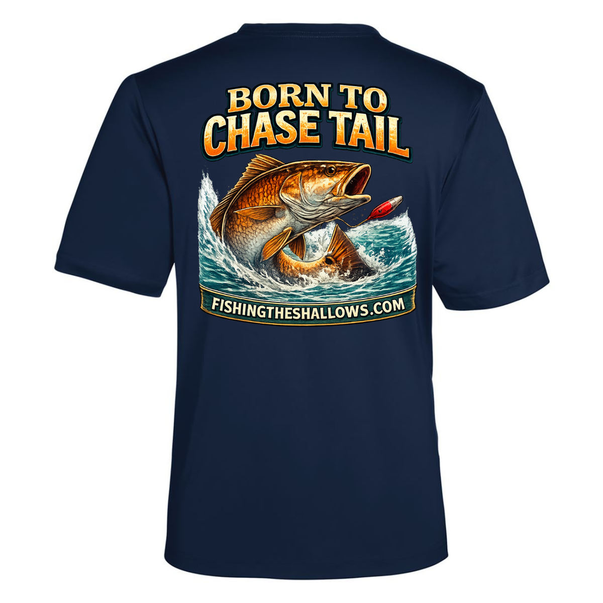 Born To Chase – Men's Short Sleeve — Classic Navy — Back