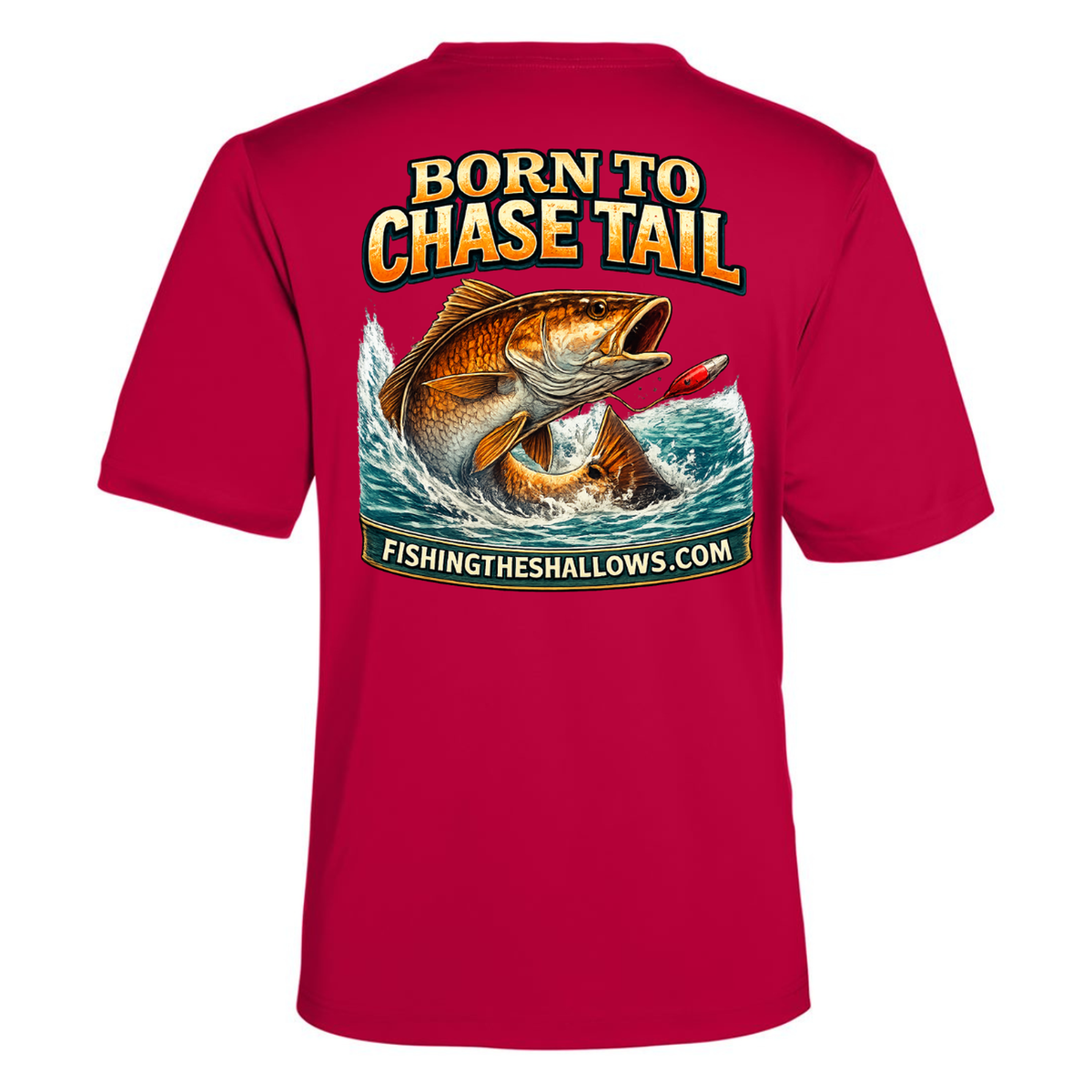 Born To Chase – Men's Short Sleeve — Classic Red — Back