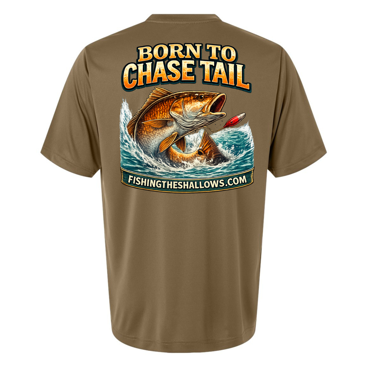 Born To Chase – Men's Short Sleeve — Coyote Brown — Back