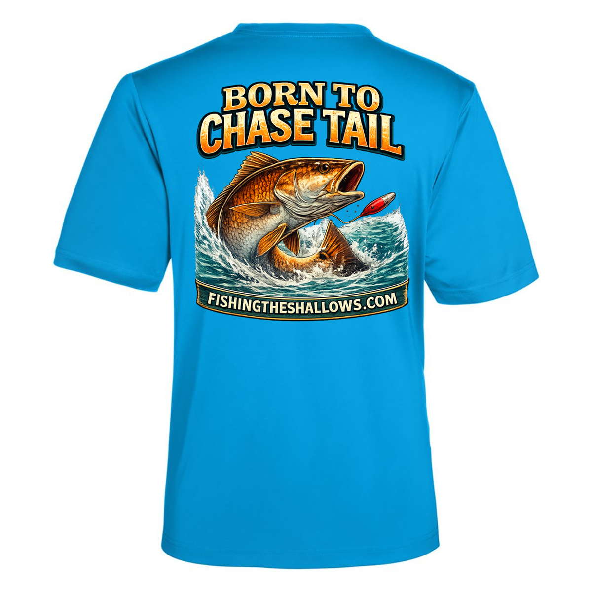 Born To Chase – Men's Short Sleeve — Electric Blue — Back