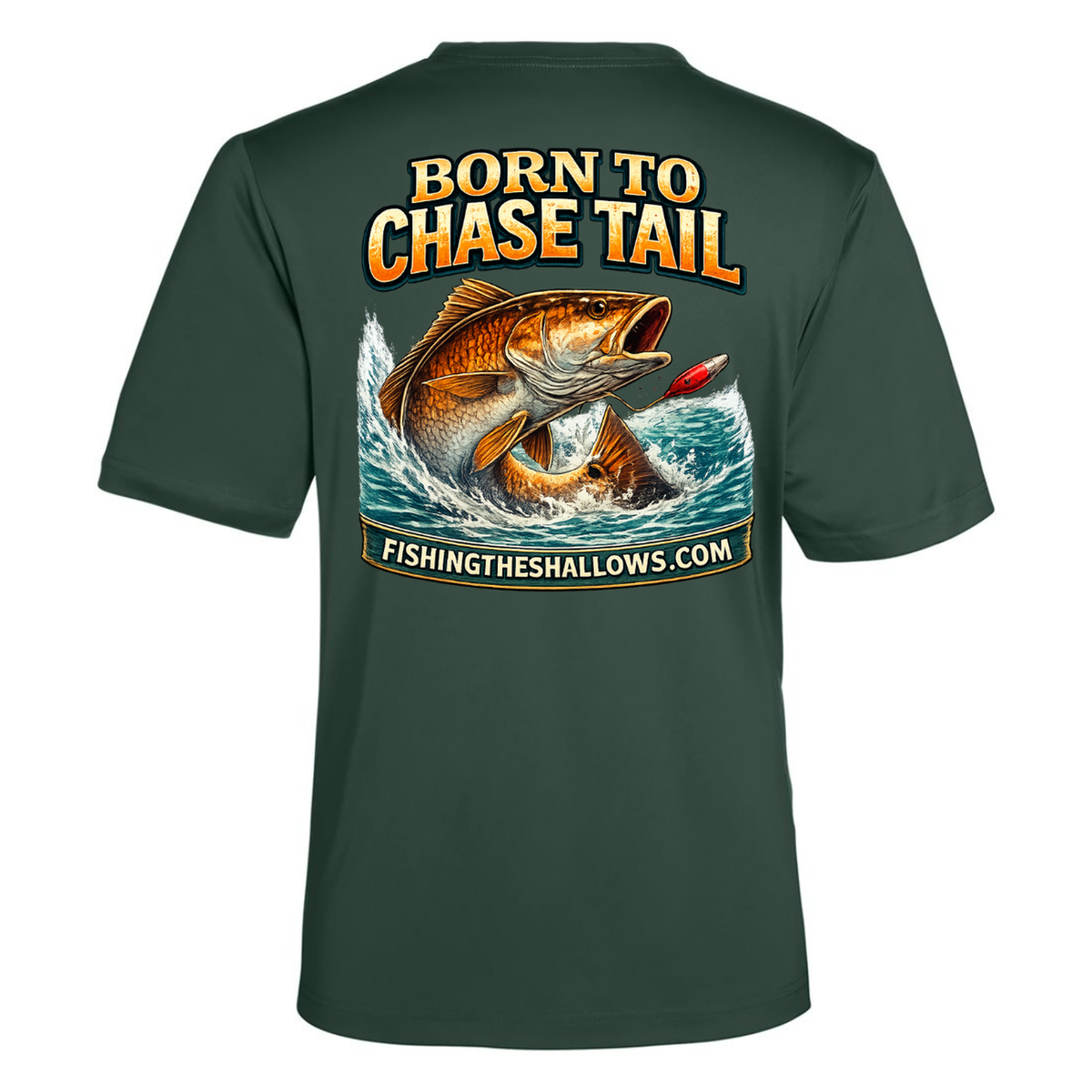 Born To Chase – Men's Short Sleeve — Forest — Back
