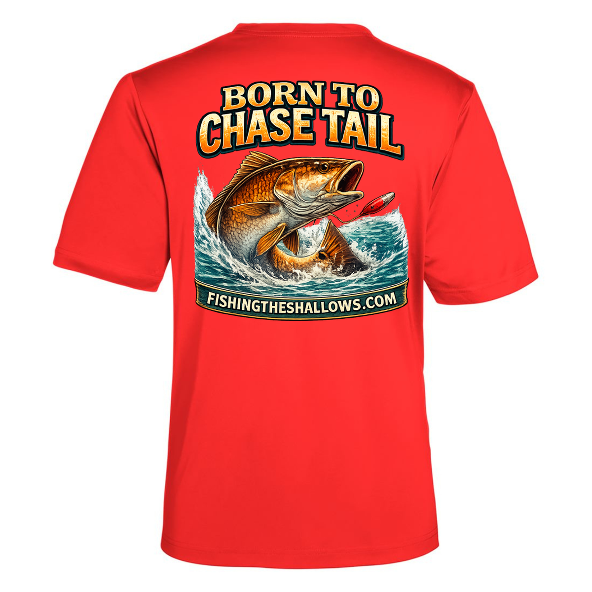 Born To Chase – Men's Short Sleeve — Marina Red — Back