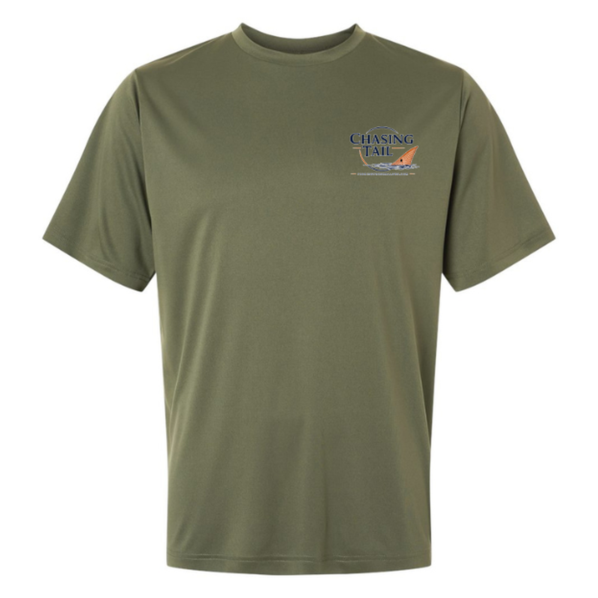 Born To Chase – Men's Short Sleeve — Military Green — Front