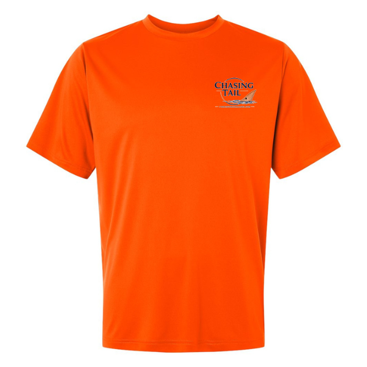 Born To Chase – Men's Short Sleeve — Safety Orange — Front