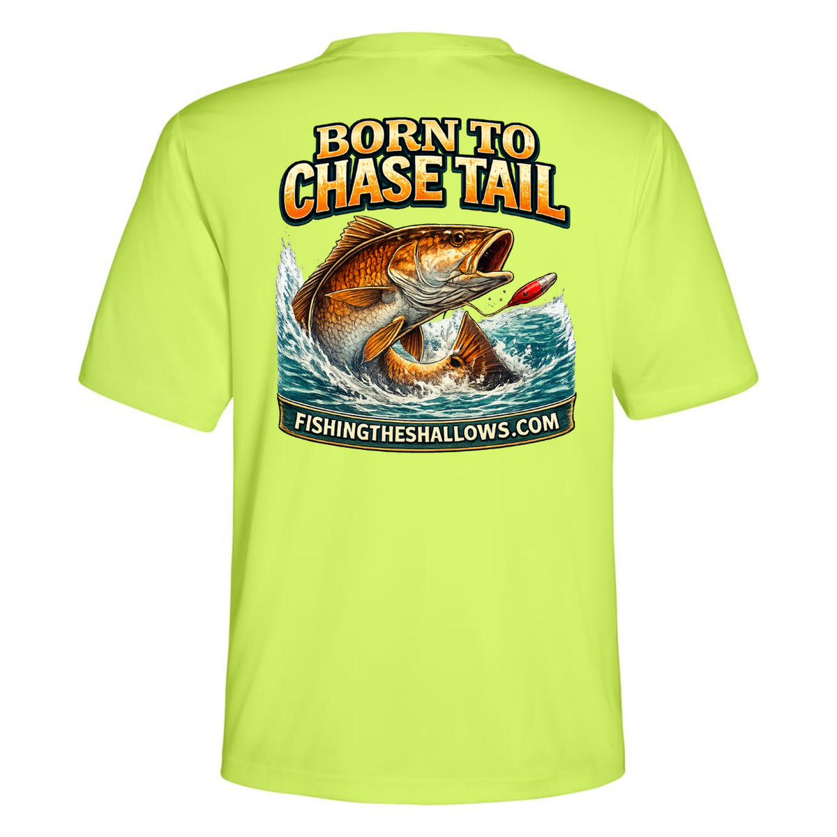 Born To Chase – Men's Short Sleeve — Safety Yellow — Back