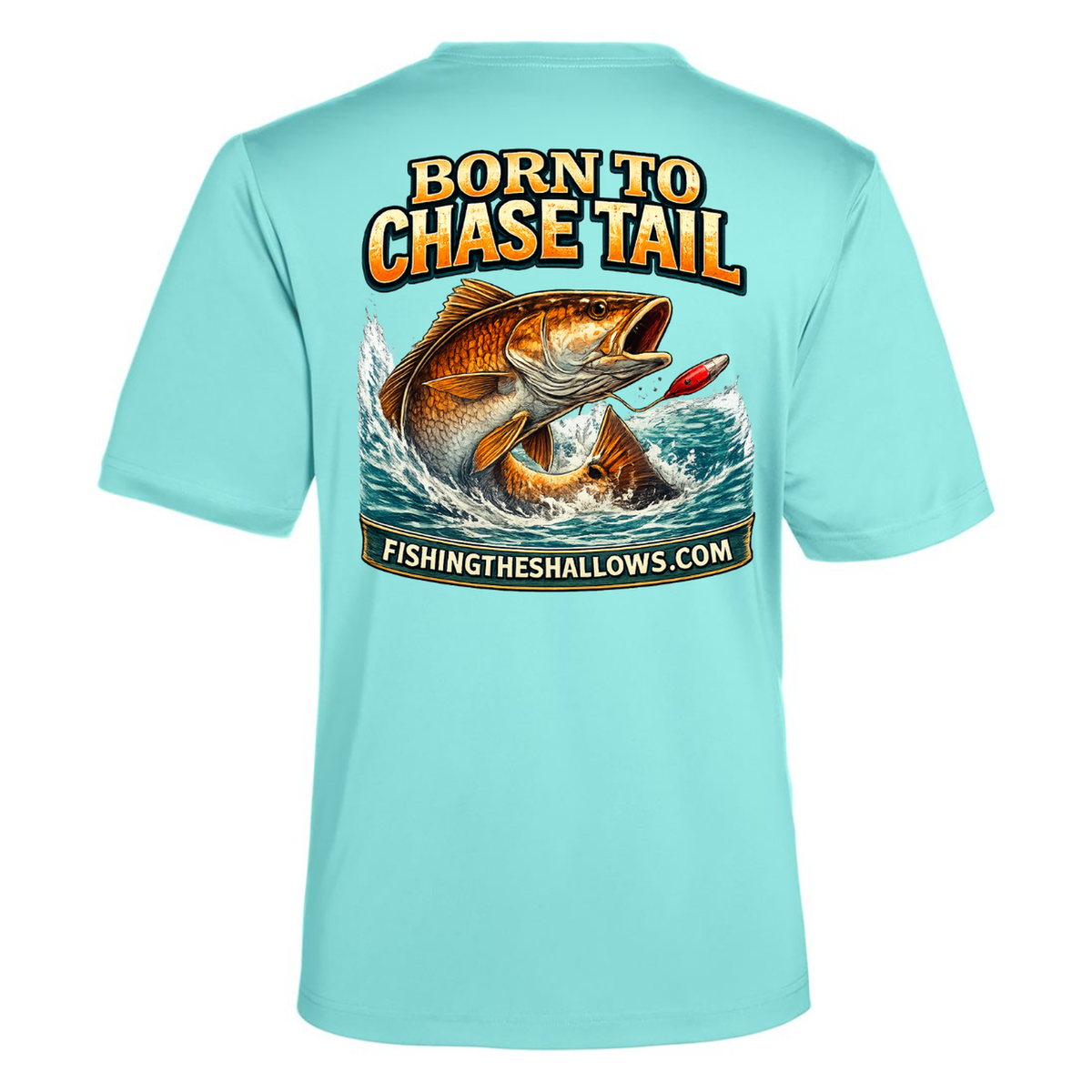Born To Chase – Men's Short Sleeve — Sea Glass — Back