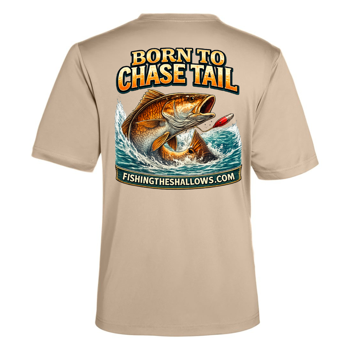 Born To Chase – Men's Short Sleeve — Stone — Back