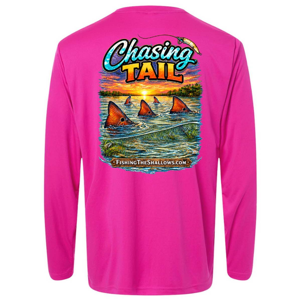 Chasing Tail – Men's Long Sleeve — Bright Magenta — Back