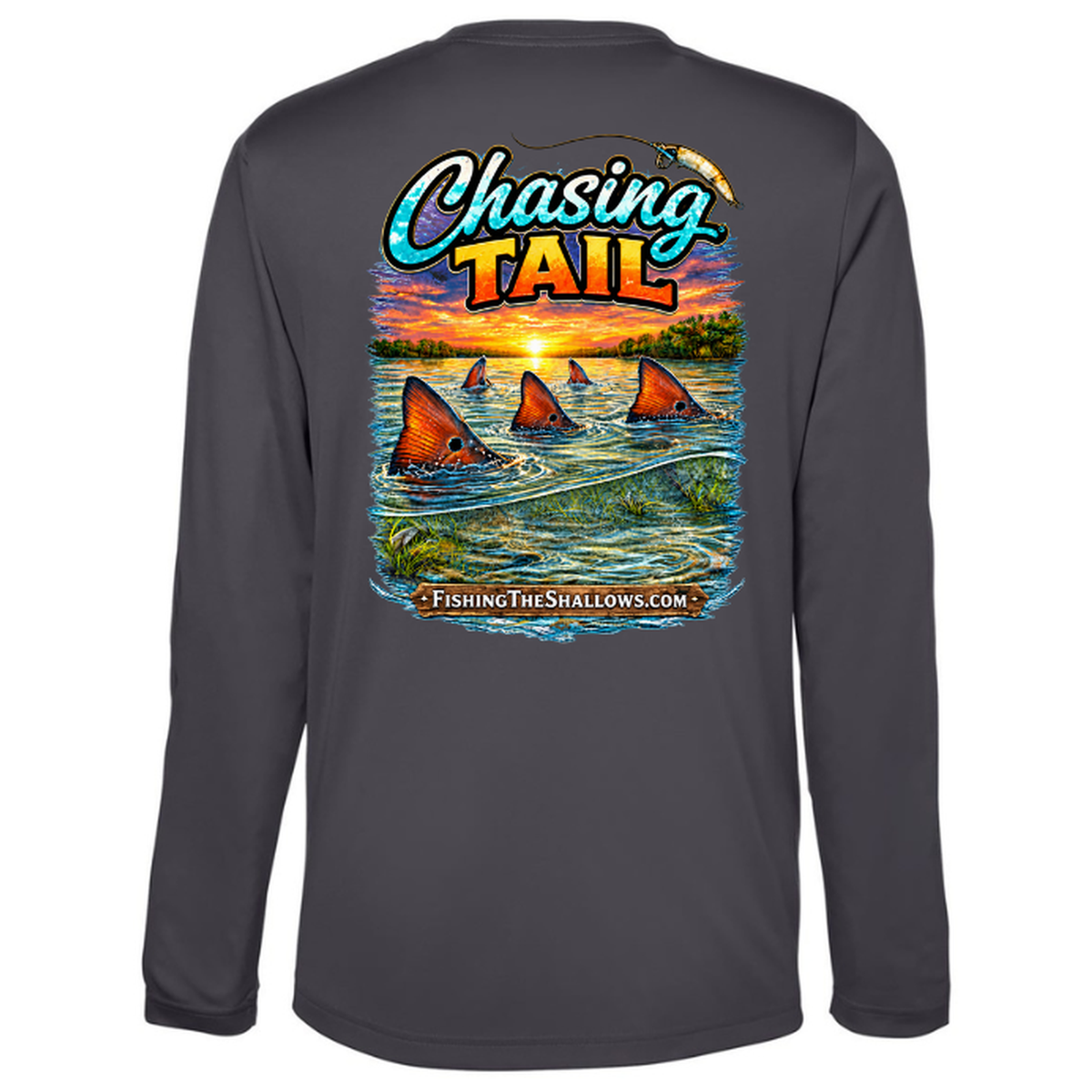 Chasing Tail – Men's Long Sleeve — Carbon — Back