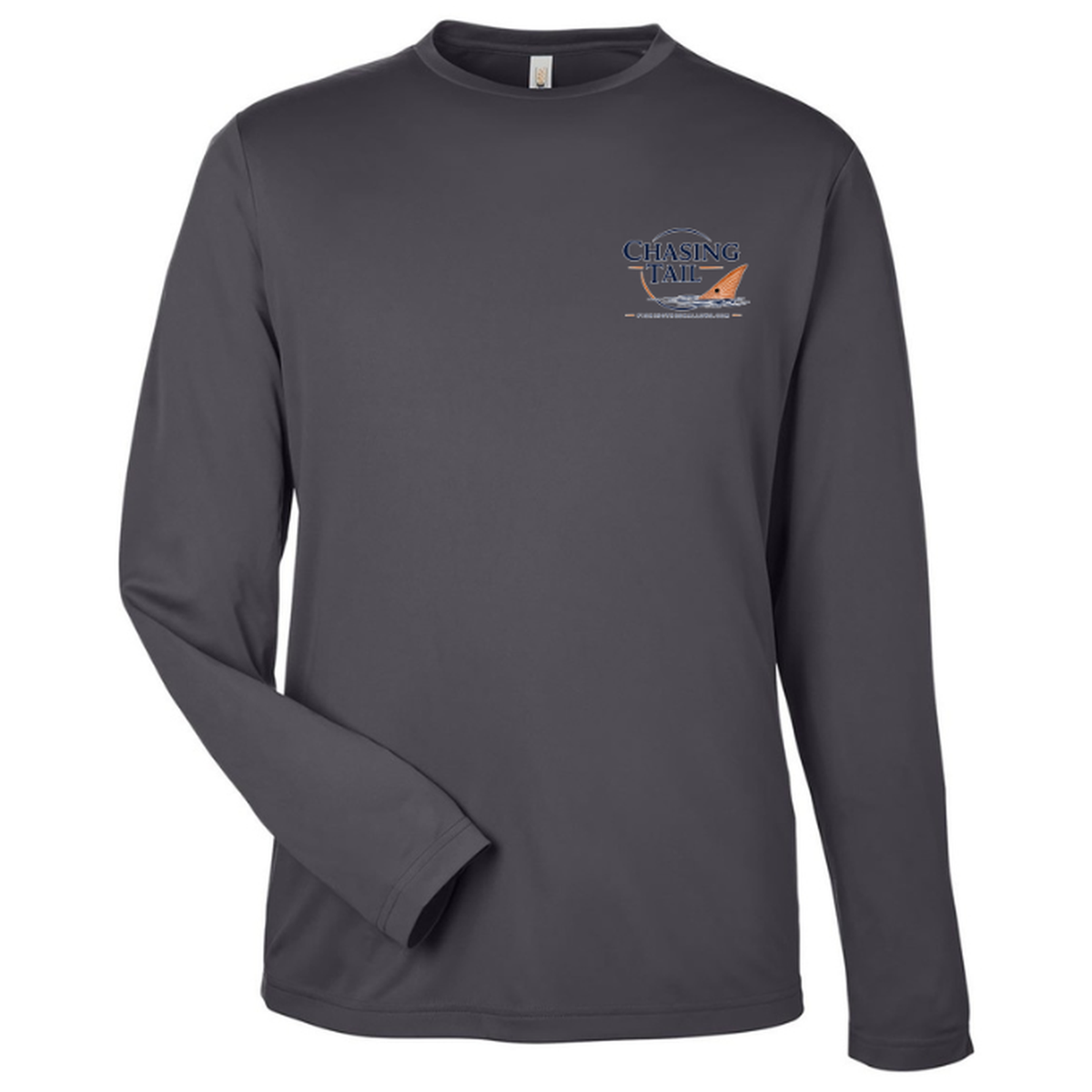 Chasing Tail – Men's Long Sleeve — Carbon — Front