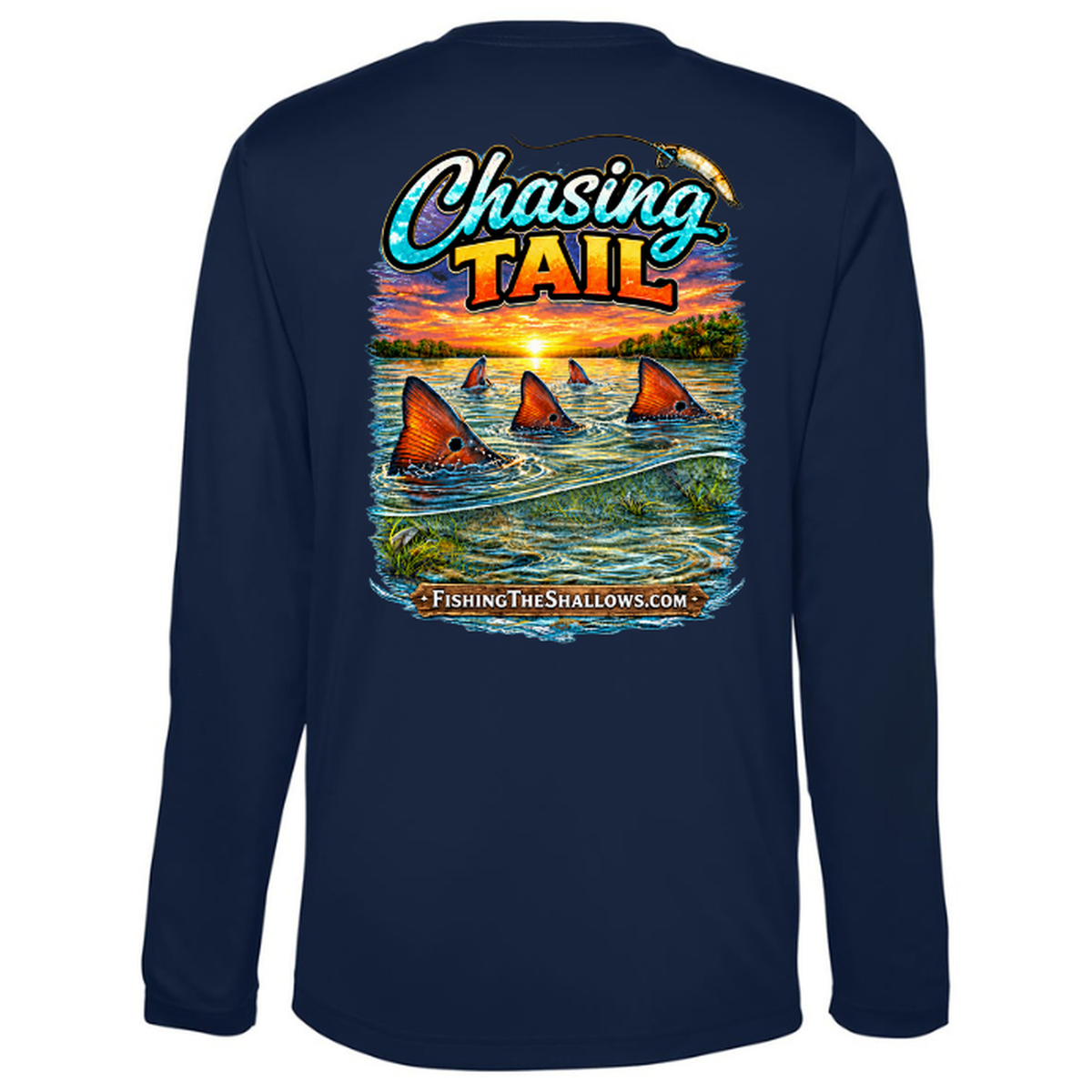 Chasing Tail – Men's Long Sleeve — Classic Navy — Back