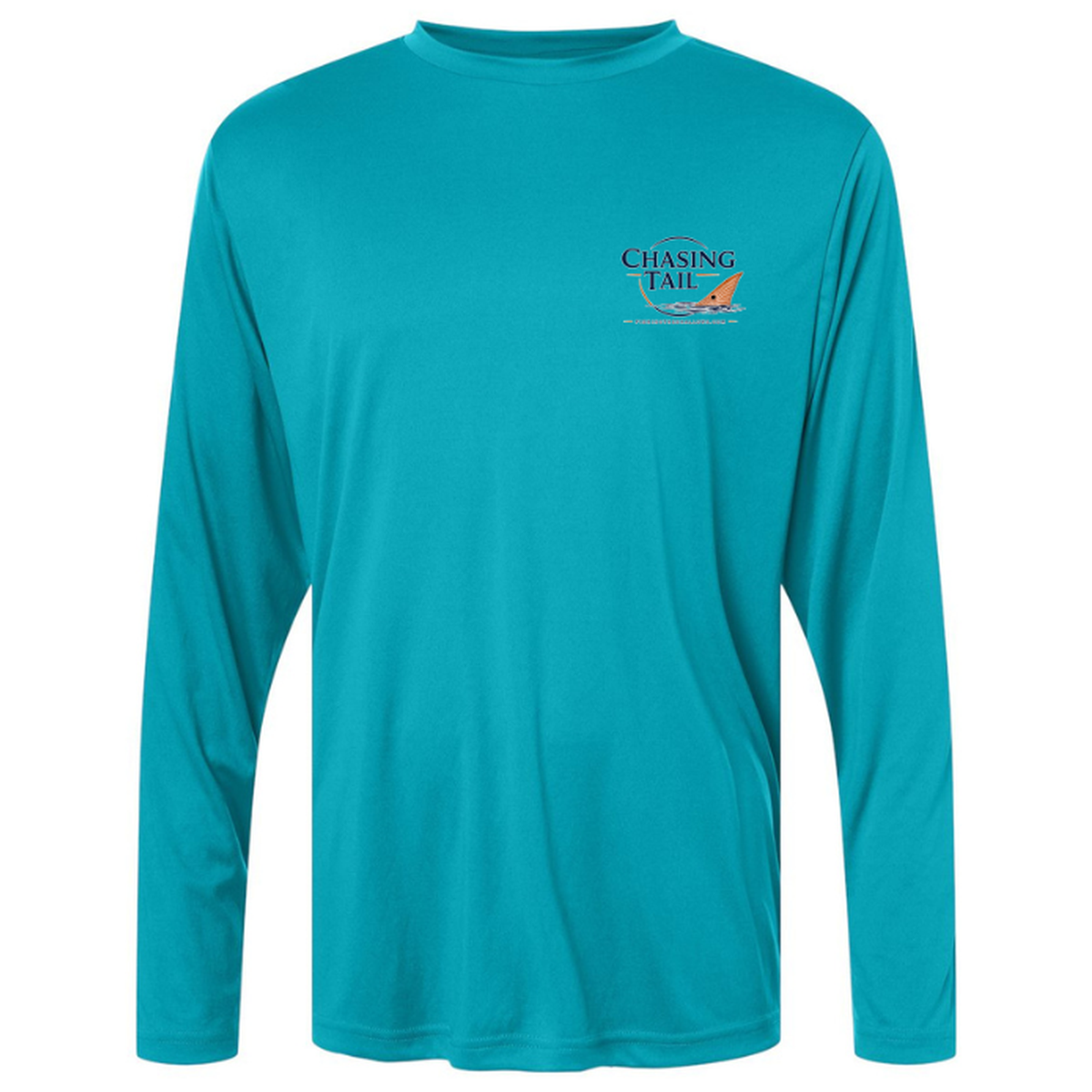 Chasing Tail – Men's Long Sleeve — Clear Teal — Front