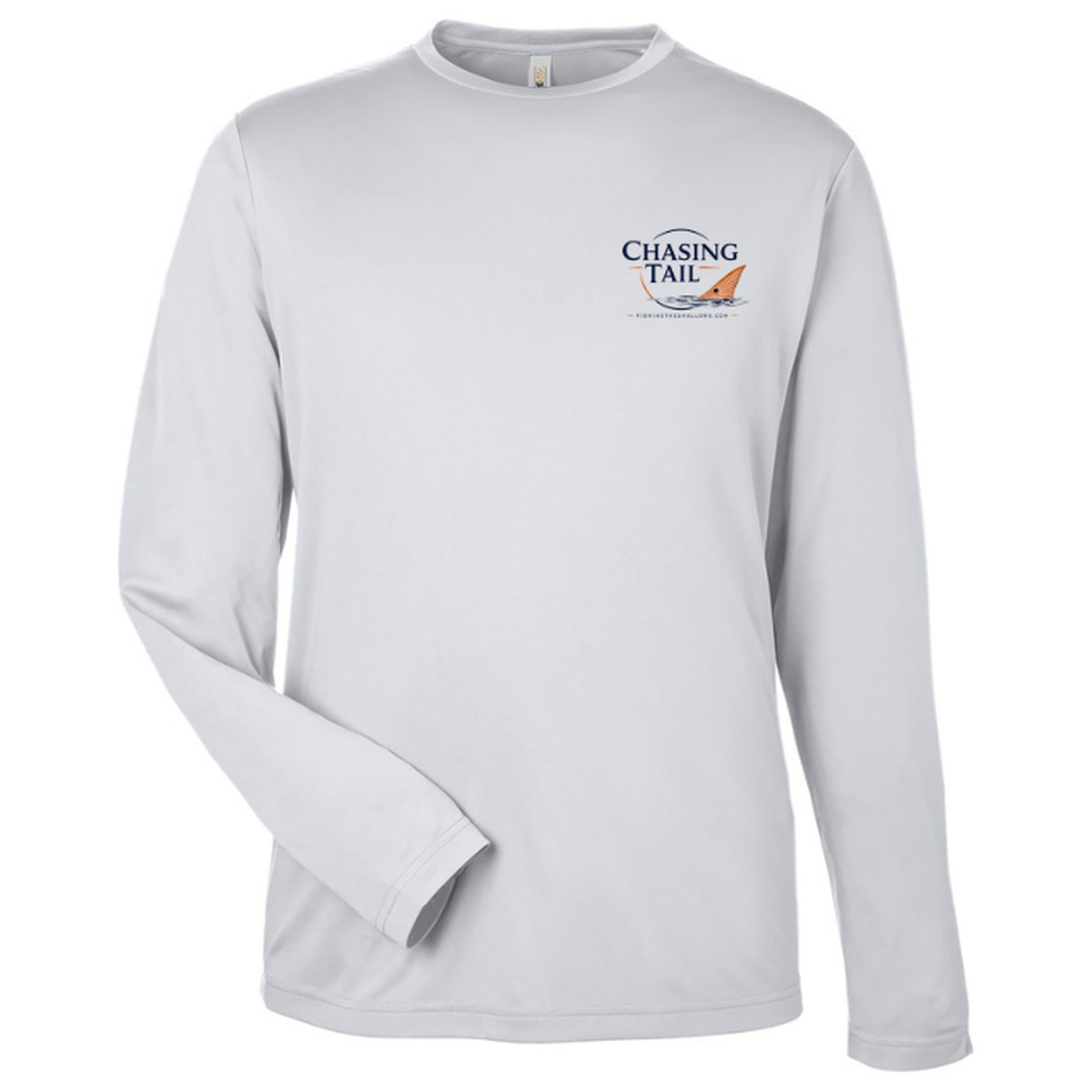 Chasing Tail – Men's Long Sleeve — Platinum — Front