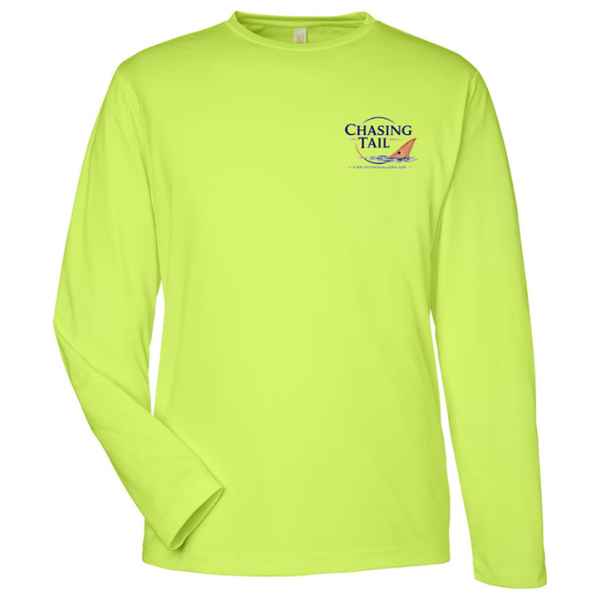 Chasing Tail – Men's Long Sleeve — Safety Yellow — Front