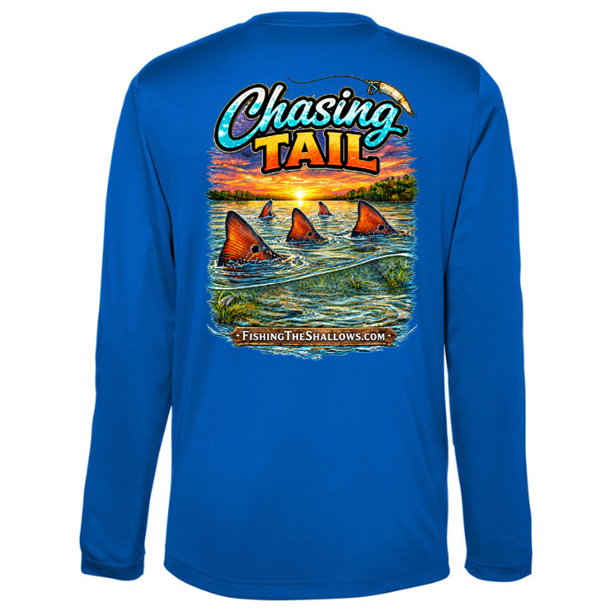 Chasing Tail – Men's Long Sleeve — True Royal — Back