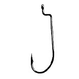 Gamakatsu Offset Worm Hook Black 25ct Size 1-0