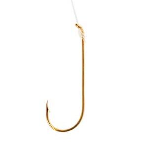 Eagle Claw Aberdeen Gold Snelled Hook Size 1-0