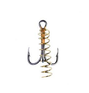 Eagle Claw Treble Hook w-Spring 3ct Size 4