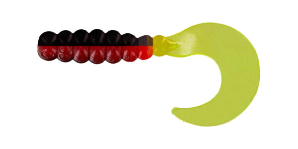 Big Bite Fat Grub 2in 10ct Red-Black-Chartreuse