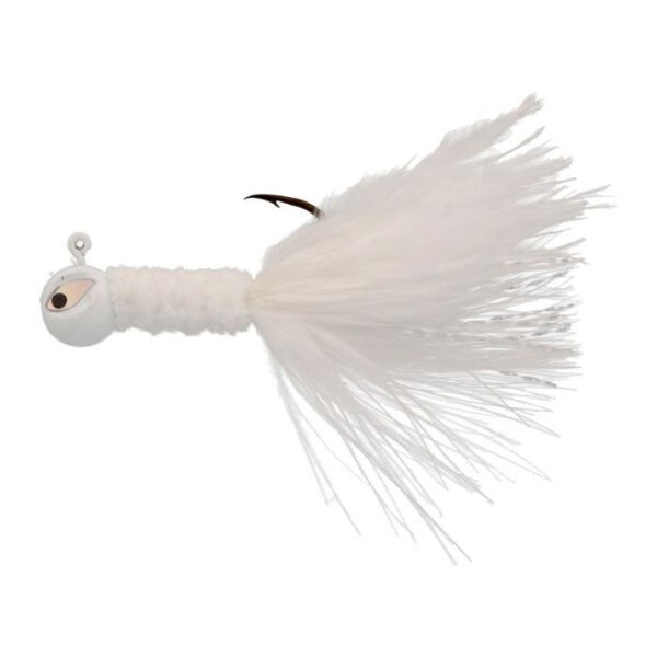 Eagle Claw Crappie Jig Maribou 1-16 White-White 6ct