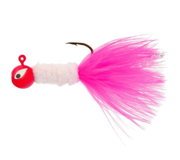 Eagle Claw Crappie Jig Maribou 1-16 Pink-White 6ct