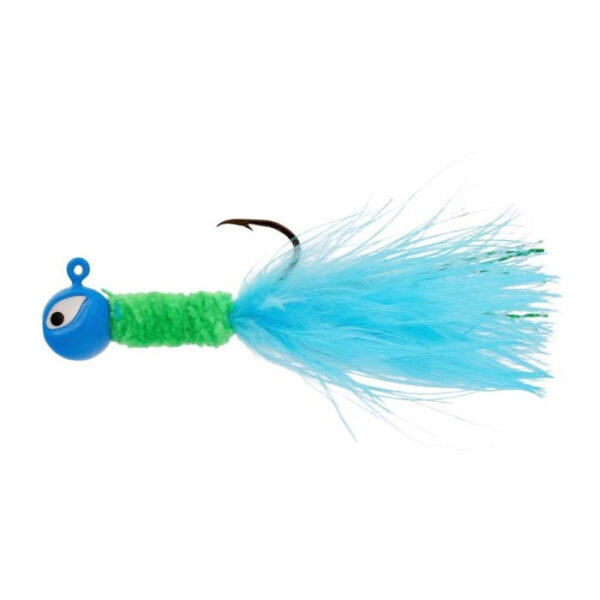 Eagle Claw Crappie Jig Maribou 1-16 Blue-Chart 6ct