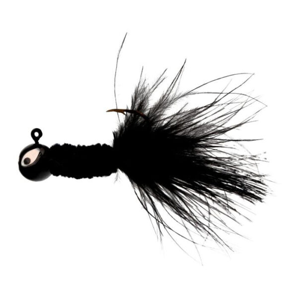 Eagle Claw Crappie Jig Maribou 1-16 Black 6ct