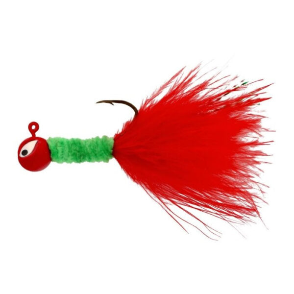 Eagle Claw Crappie Jig Maribou 1-16 Red-Chart 6ct