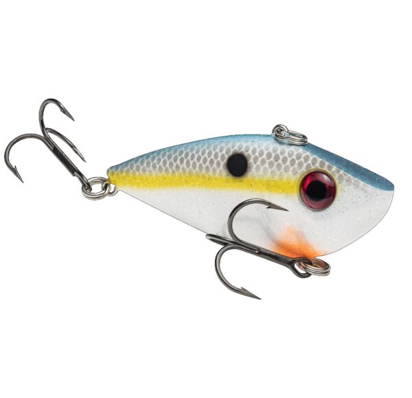 Strike King Red Eye Shad 3-8oz Powder Blue Black Chart.