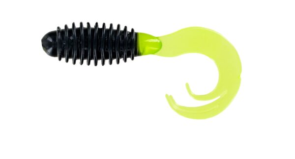 Big Bite Ring Triple Grub 2in 10ct Black-Chartreuse