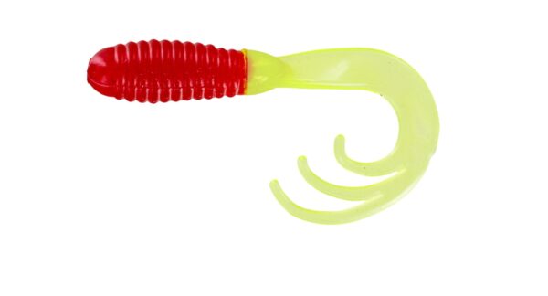 Big Bite Triple Tip Grub 2in 10ct Red-Chartreuse