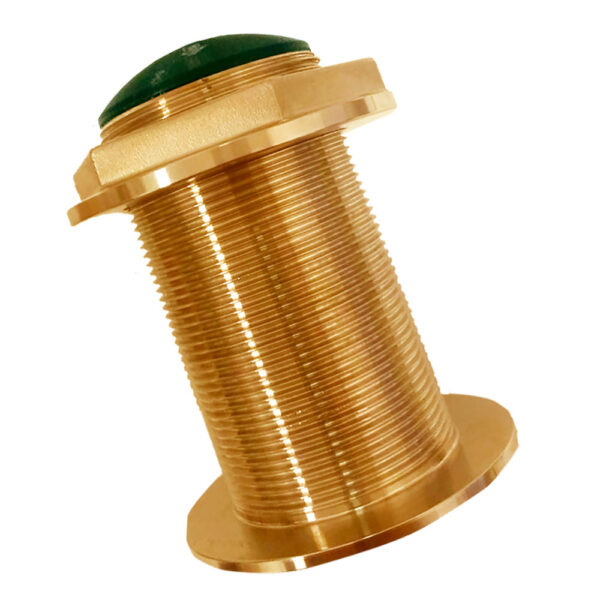 SI-TEX Bronze Low-Profile Thru-Hull Medium-Frequency CHIRP Transducer - 600W, 12 Tilt, 80-130kHz