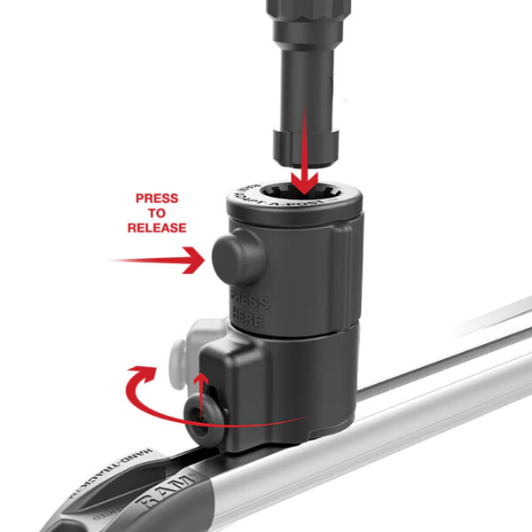 RAM Mount RAM Tube Jr. Holder w-Universal Adapt-A-Post Track Base - 4" Post - Image 3