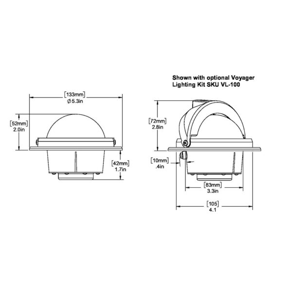 Ritchie RU-90 Voyager Compass - Flush Mount - Black - Image 2