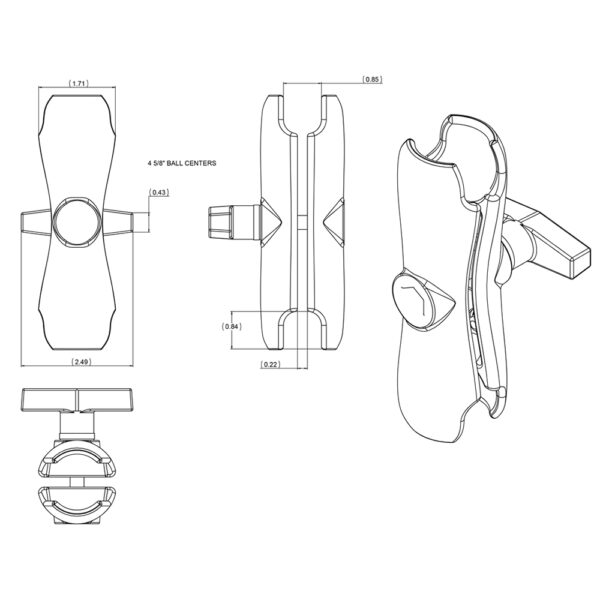 RAM Mount Double Socket Arm f-1.5" Ball Bases - Image 2