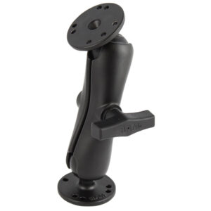 RAM Mount 1.5″ Ball Double Socket Arm w-2 2.5″ Round Bases – AMPs Pattern 6