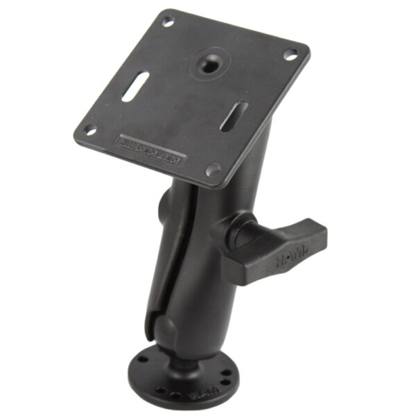 RAM Mount Double Socket Arm w-2.5" Round Base & 3.625" Square Base