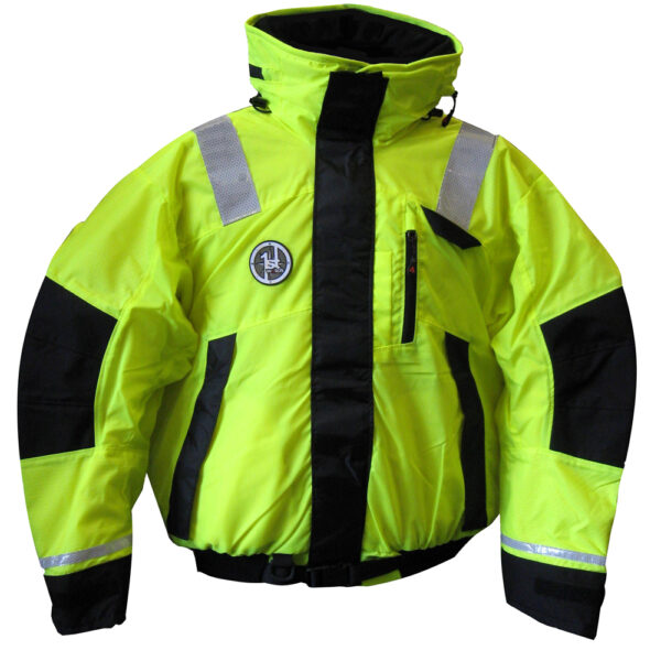 First Watch AB-1100 Flotation Bomber Jacket - Hi-Vis Yellow-Black - Large