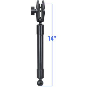 RAM Mount 14″ Long Extension Pole w-2 1″ Ball Ends and Double Socket Arm