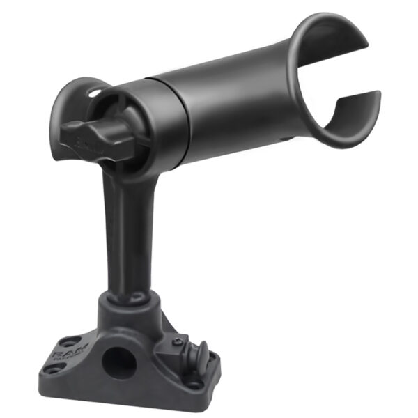 RAM Mount RAM Tube Jr. Fishing Rod Holder, Standard 4" Length Post Spline & Combo Bulkhead-Flat Surface Base w-Plunger - Image 2