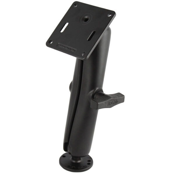 RAM Mount 1.5" Diameter Ball Mount w-Long Double Socket Arm, 2.5" Round Base &(AMPs) & 3.625" Square Base (VESA)