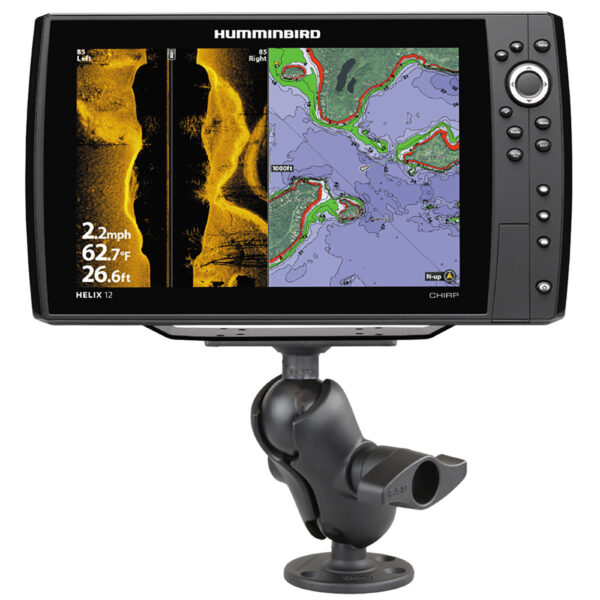 RAM Mount 2.25" Ball Mount w-3.68" Round Base & 2" x 5" Rectangular Base f-Humminbird HELIX 9, 10 & 12 - Image 2