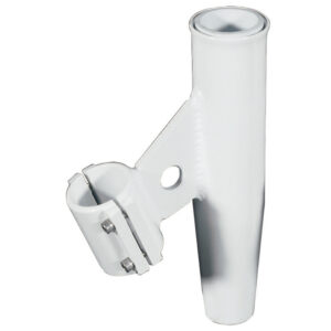 Lee’s Clamp-On Rod Holder – White Aluminum – Vertical Mount – Fits 1.900″ O.D. Pipe