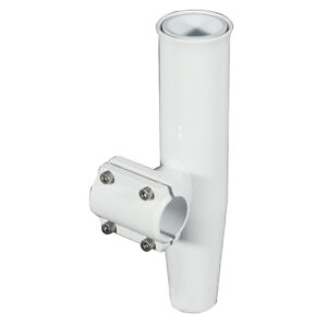 Lee’s Clamp-On Rod Holder – White Aluminum – Horizontal Mount – Fits 1.050″ O.D. Pipe