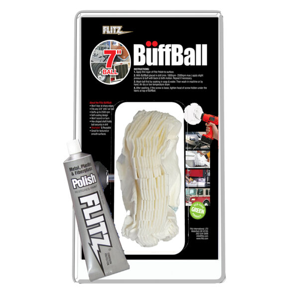 Flitz Buff Ball - Extra Large 7" - White w-1.76oz Tube Flitz Polish