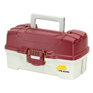 Plano 1-Tray Tackle Box w-Duel Top Access – Red Metallic-Off White