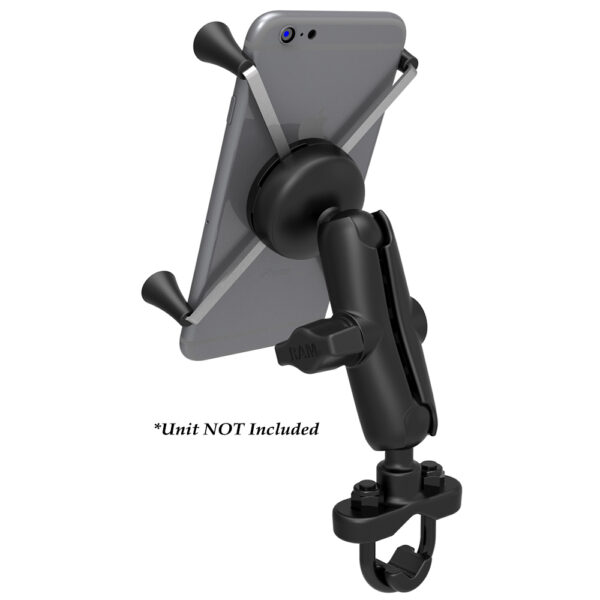 RAM Mount Handlebar Rail Mount w-Zinc Coated U-Bolt Base  Large Phone-Phablet Cradle