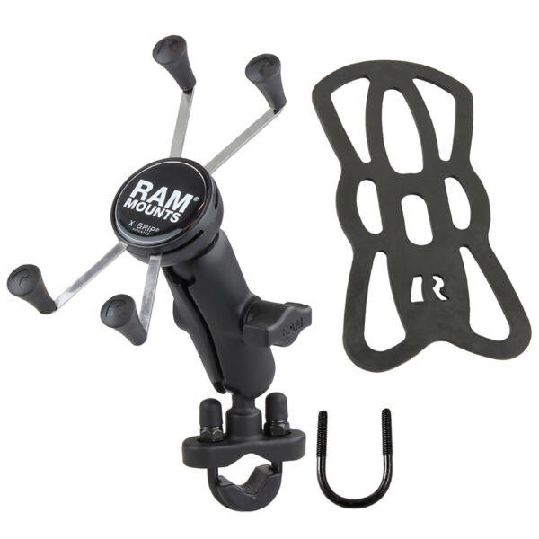 RAM Mount Handlebar Rail Mount w-Zinc Coated U-Bolt Base  Large Phone-Phablet Cradle - Image 2